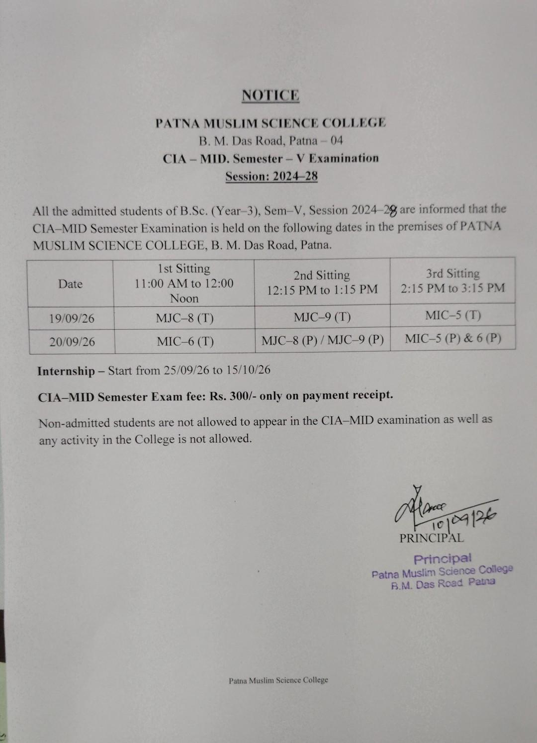 Mid-Semester-VExam(2024-2028)